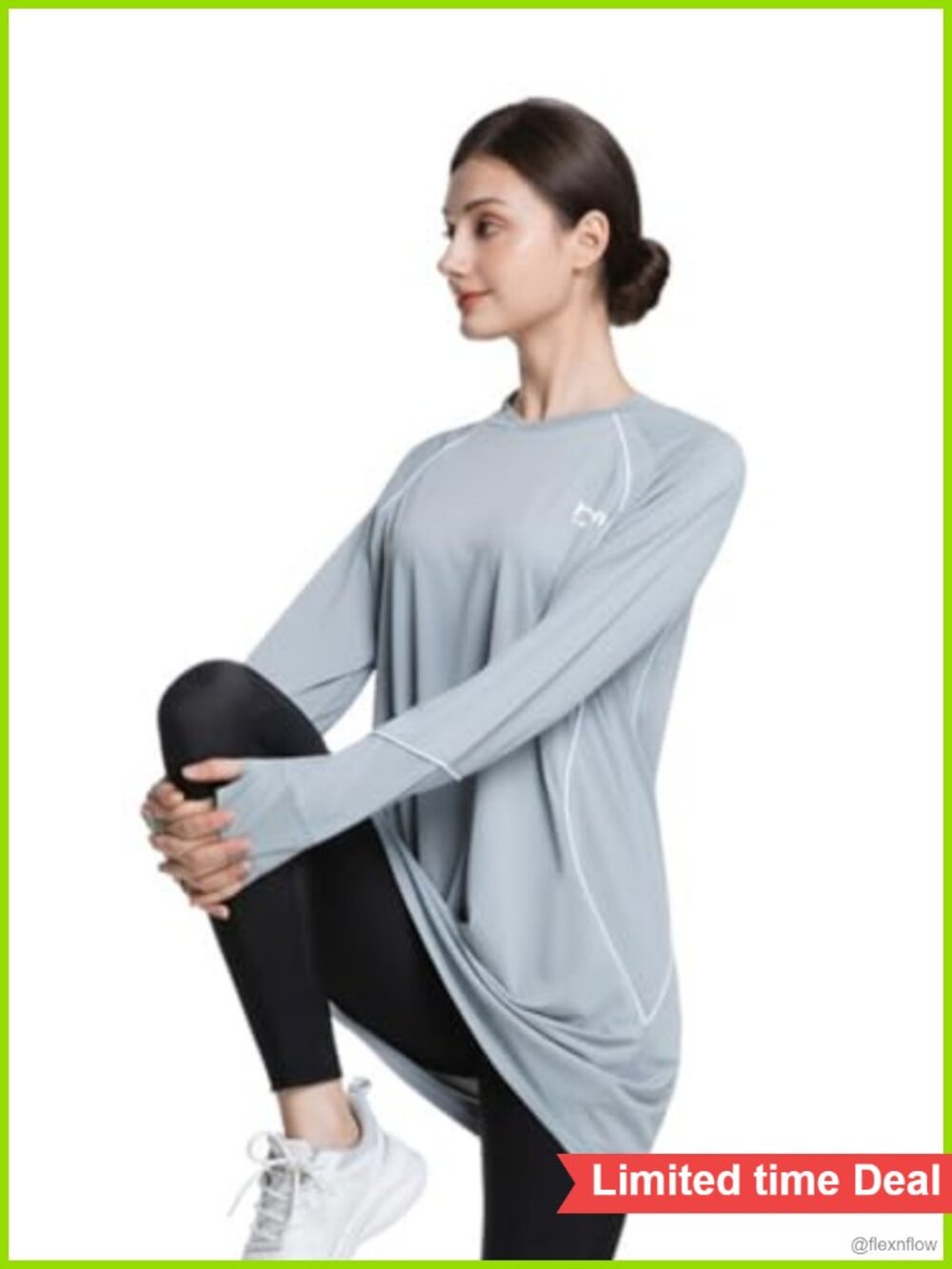 Muslim Women's Long Sleeve Modest Quick-Dry Yoga Top Breathable Stretch Workout